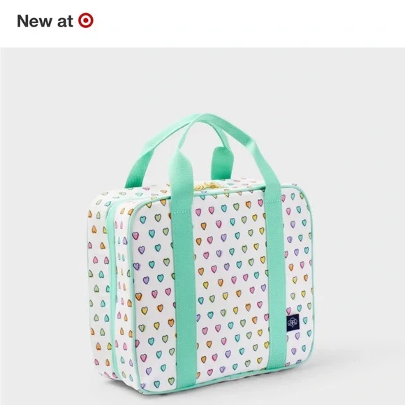 Roller Rabbit Mint-Trim Heart Pattern Travel Case - Picture 3 of 3